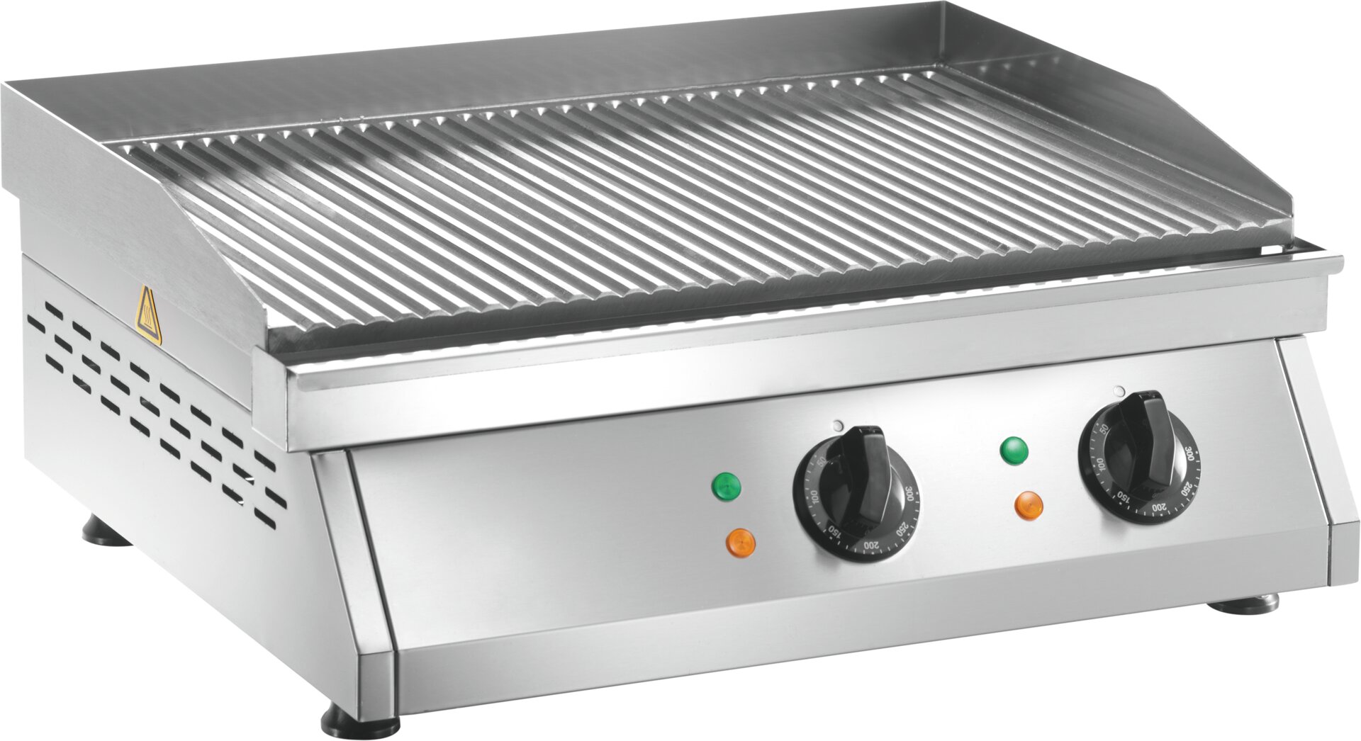 Elektro-Grillplatte gerillt 2 Heizzonen 600 x 500 x 200 mm