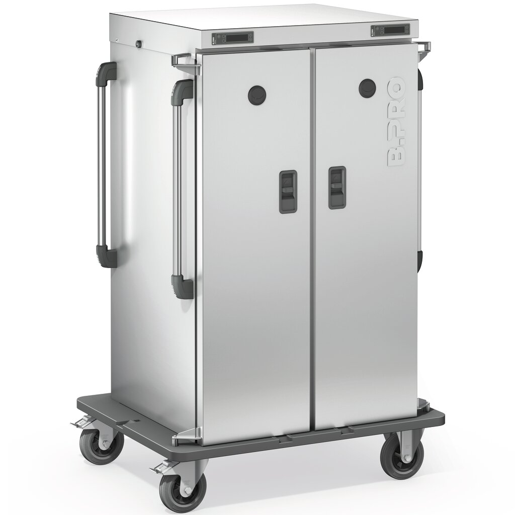 Speisentransportbehälter fahrbar / umluftbeheizt für 2 x 30 GN 1/1
