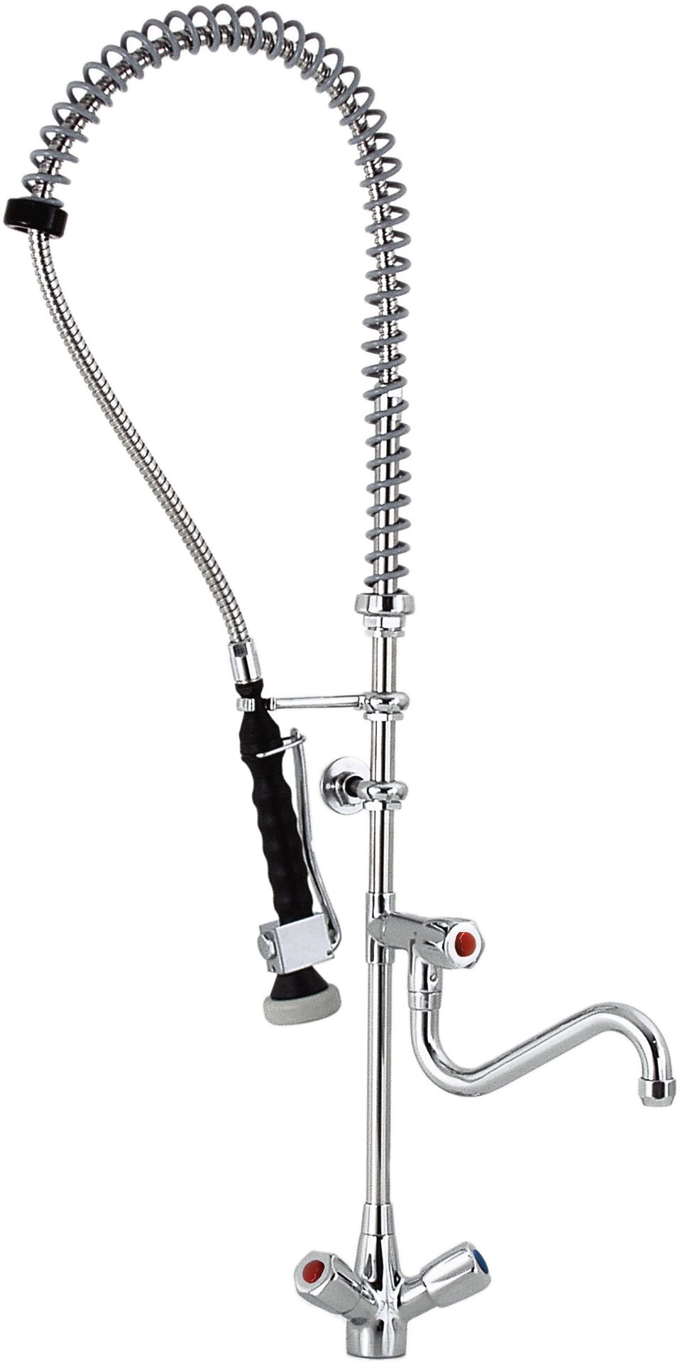 Geschirrbrause mit Schwenkhahn für Einlochmontage, H=1050 mm