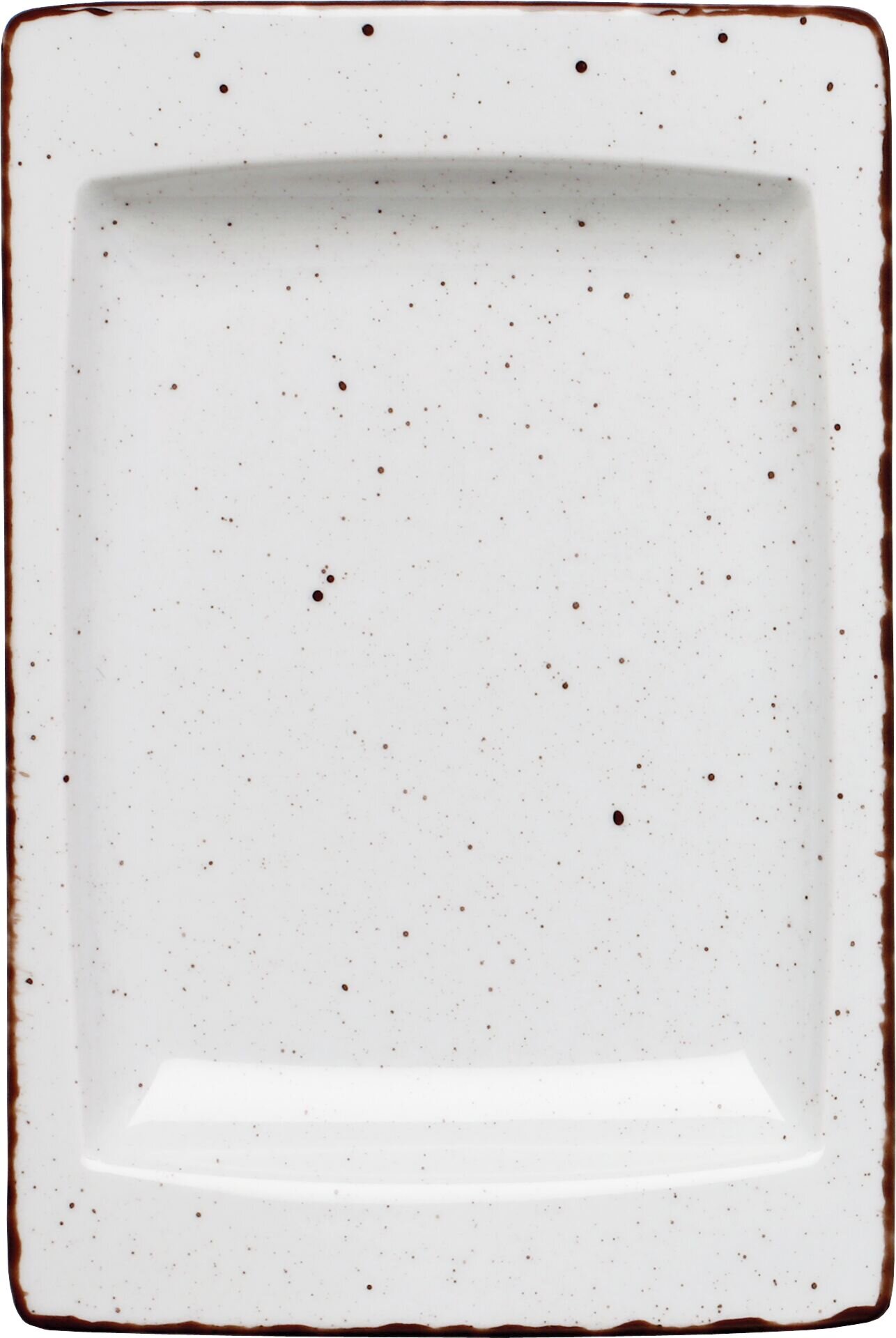 Porzellanserie "Granja" weiß Platte flach eckig, 18x12 cm