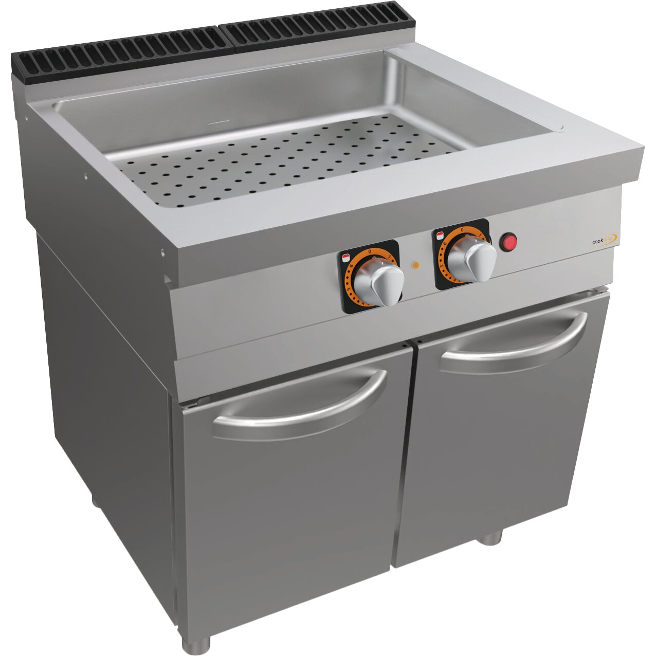 Elektro-Bain-Marie, 2 x GN 1/3 + 2 x GN 1/1, mit Unterbau mit Türen