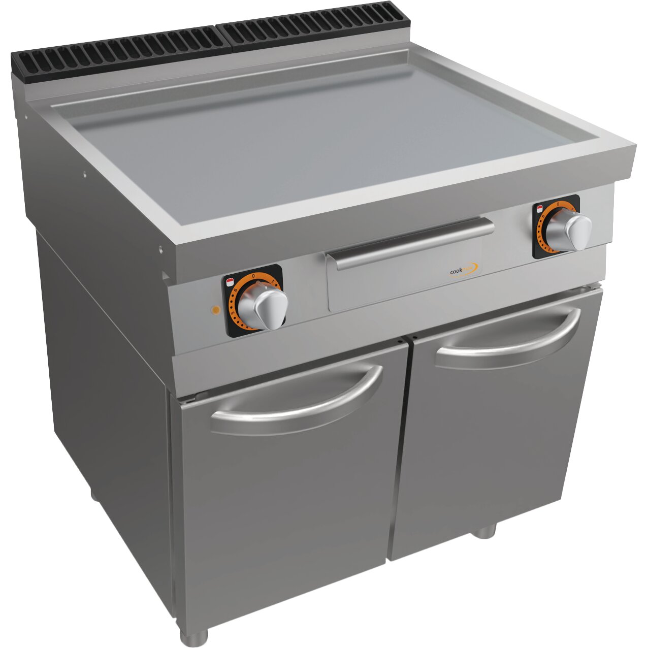 Elektro-Grillplatte, glatt, mit Unterbau mit Türen
