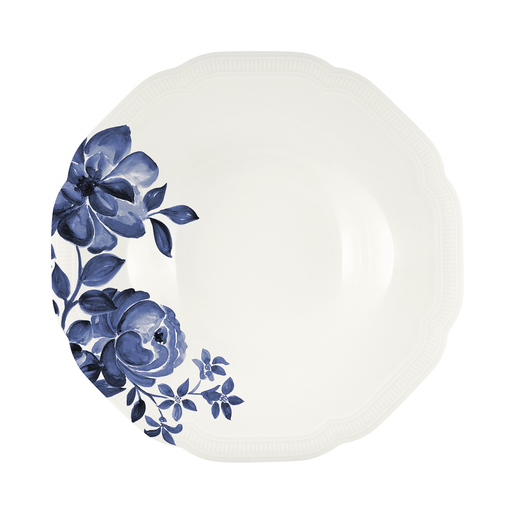 Floral Charm, Coupteller tief rund mit Relief ø 241 mm / 0,64 l blue