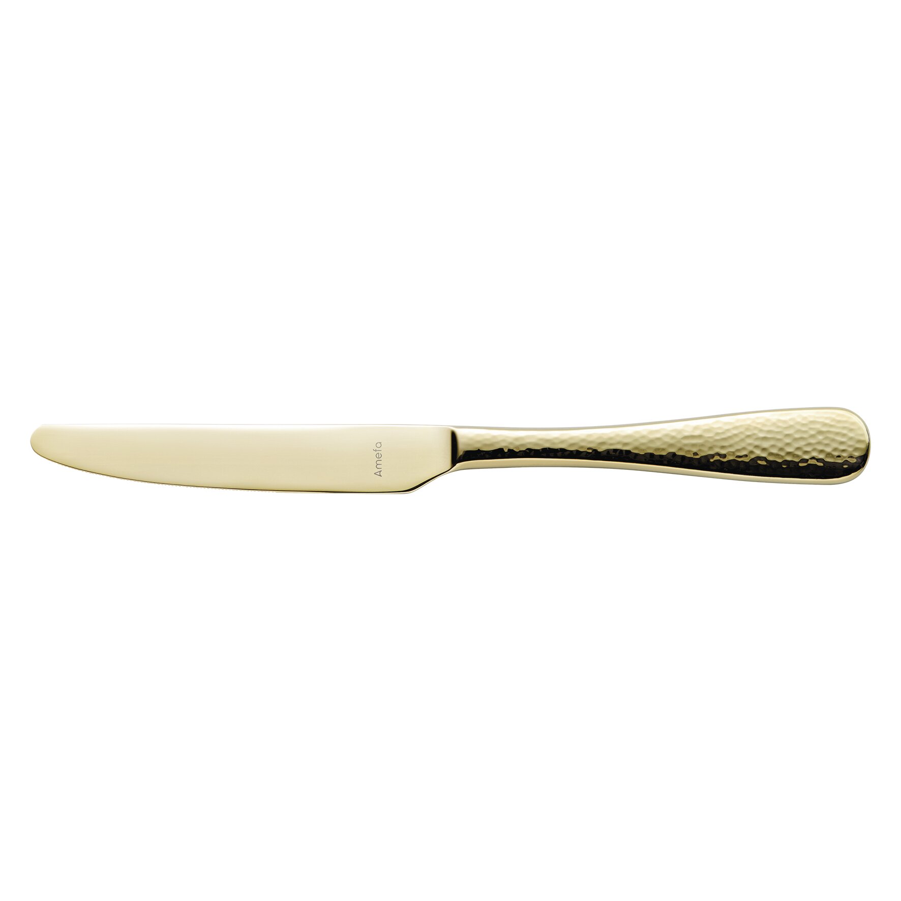 Sierra, Menümesser Vollheft 235 mm gehämmert PVD champagner