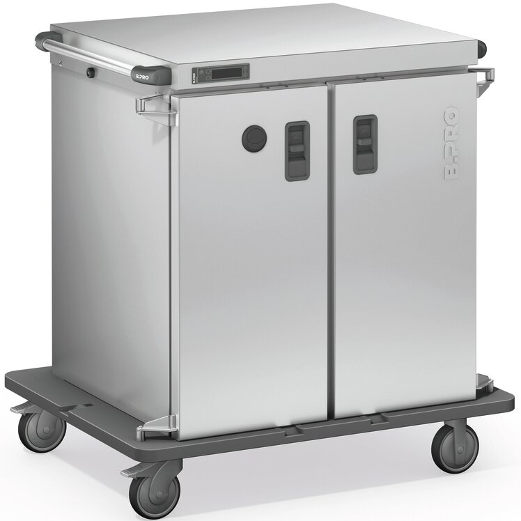Speisentransportbehälter fahrbar / umluftbeheizt / neutral für 2 x 18 GN 1/1