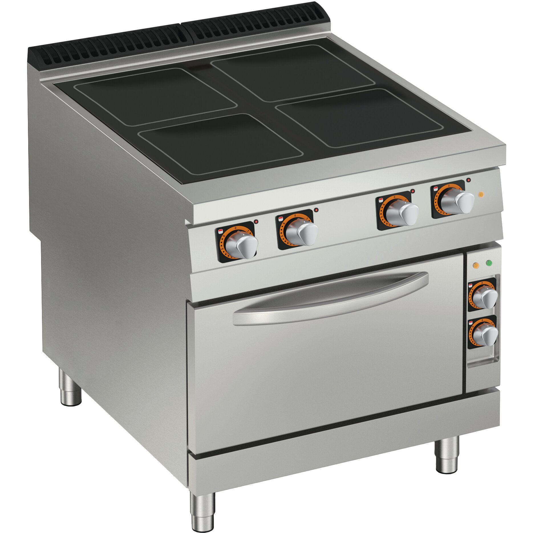Ceran-Herd, 4 Zonen, mit Elektro-Backofen GN 2/1